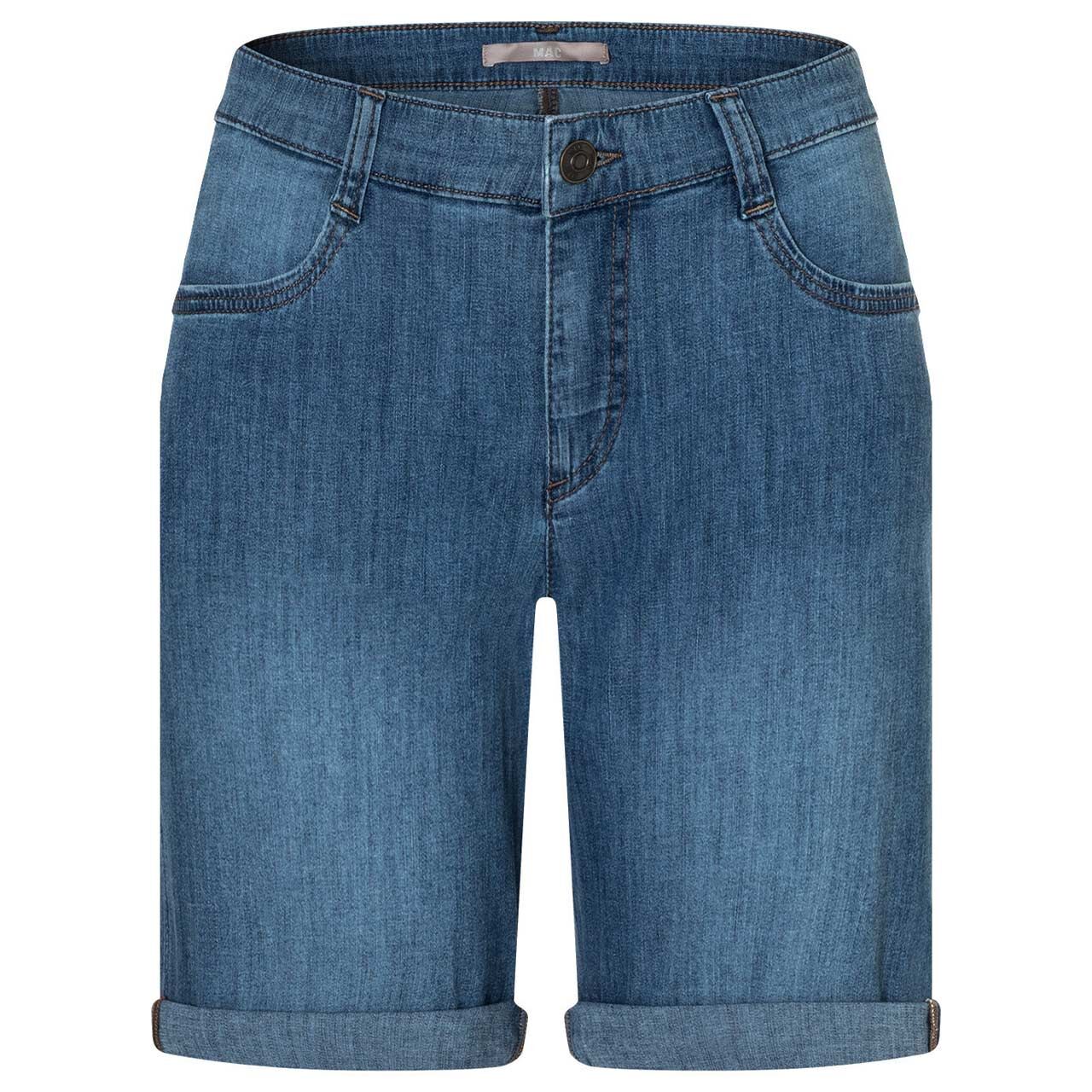 Damen Jeans Shorty von MAC in Blau angewaschen, weitere Vorderansicht