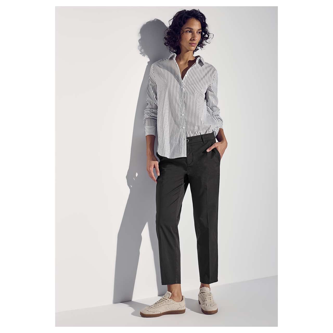 Street One Ankle Chinohose Peach Twill granite grey