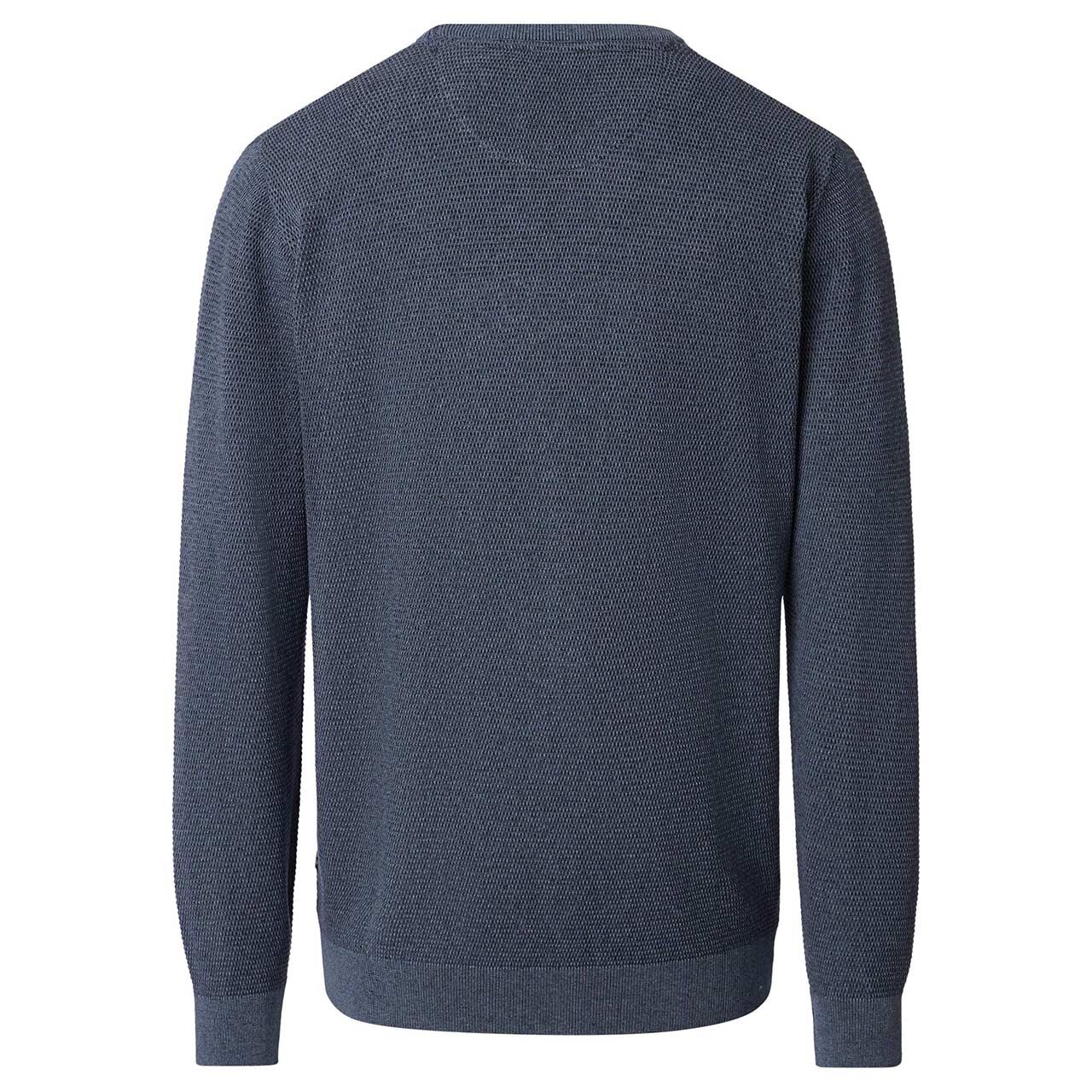 Herren Pullover O-Neck von Casa Moda in Blau-Grau meliert, Rückansicht