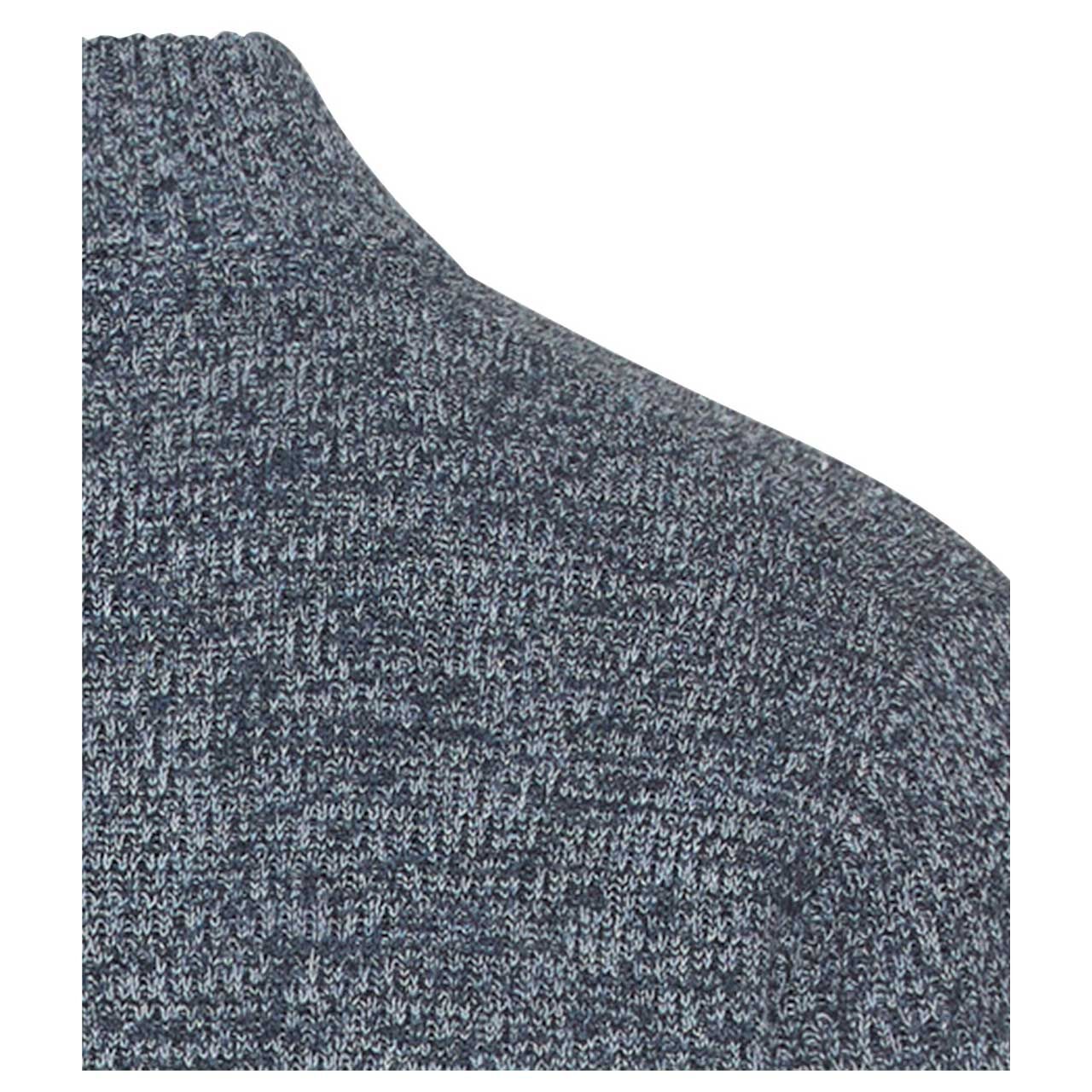 Herren Pullover Troyer von Camel active in der Farbe Blau meliert, detaillierte Rückansicht