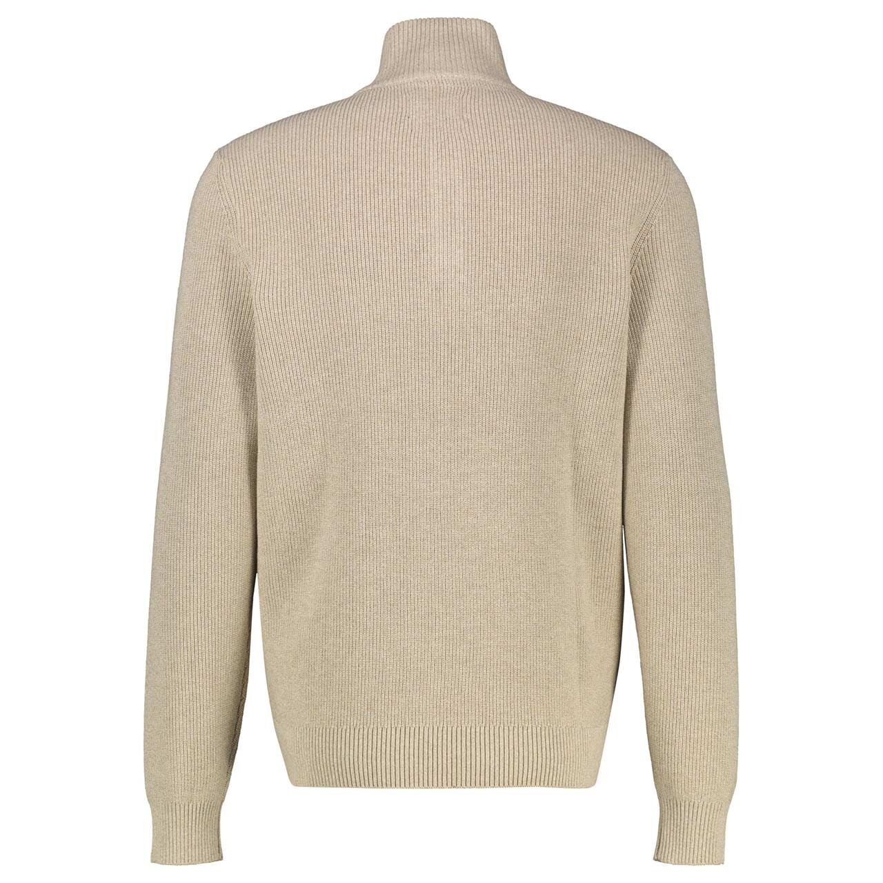 Herren Pullover Troyer von Lerros in Beige meliert, Rückansicht