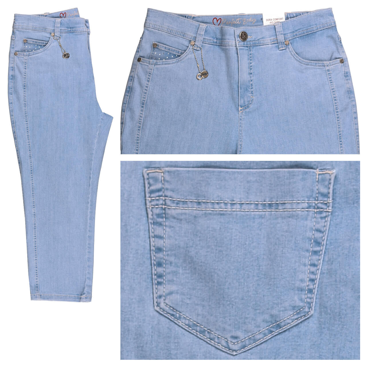 Anna Montana Dora Milano 3/4 Jeans bleached blue Anna Montana Dora Milano 3/4 Jeans bleached blue