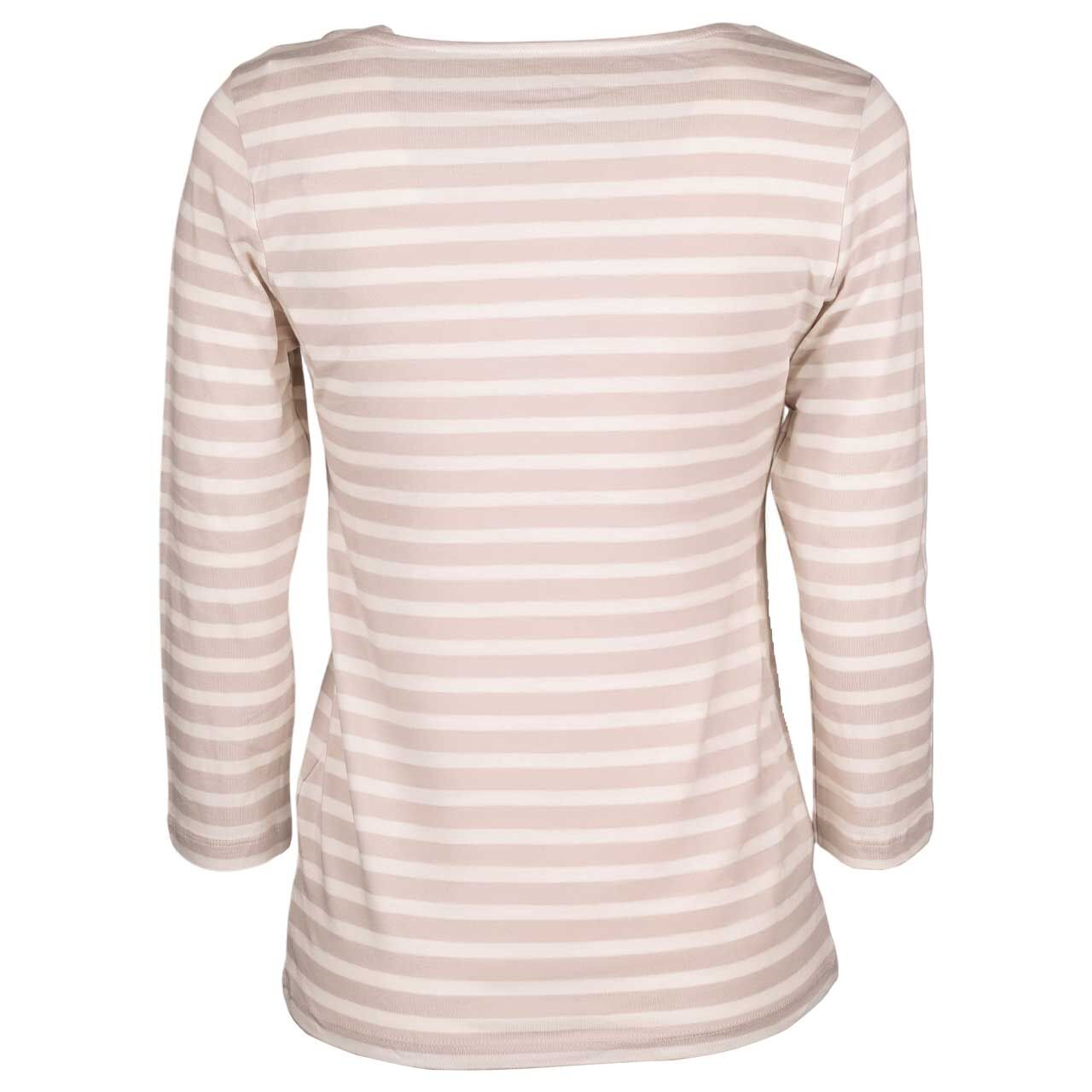 Damen 3/4 Arm Shirt von Munich Freedom in Beige gestreift, Rückansicht