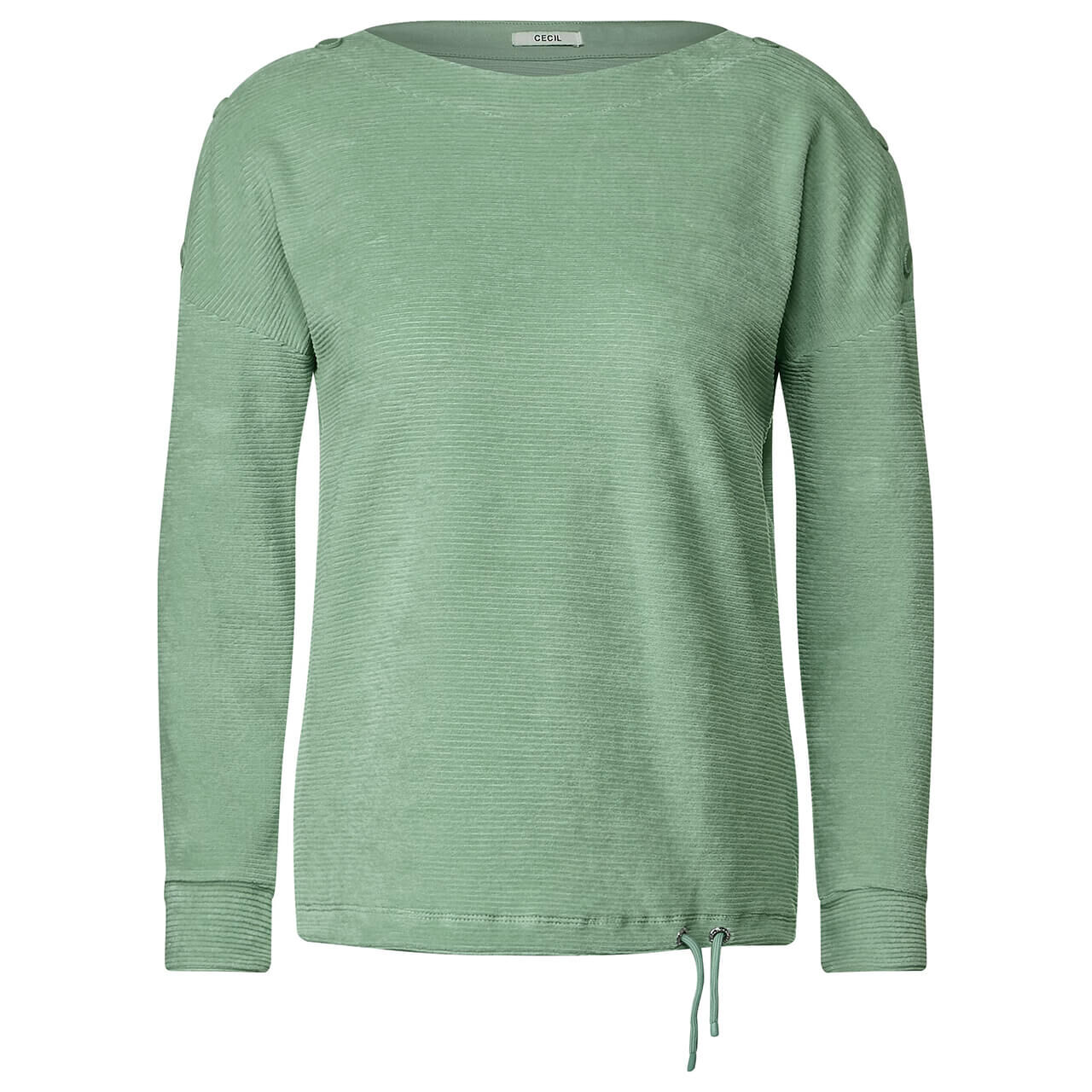 Cecil Cord Langarm Shirt clear sage green