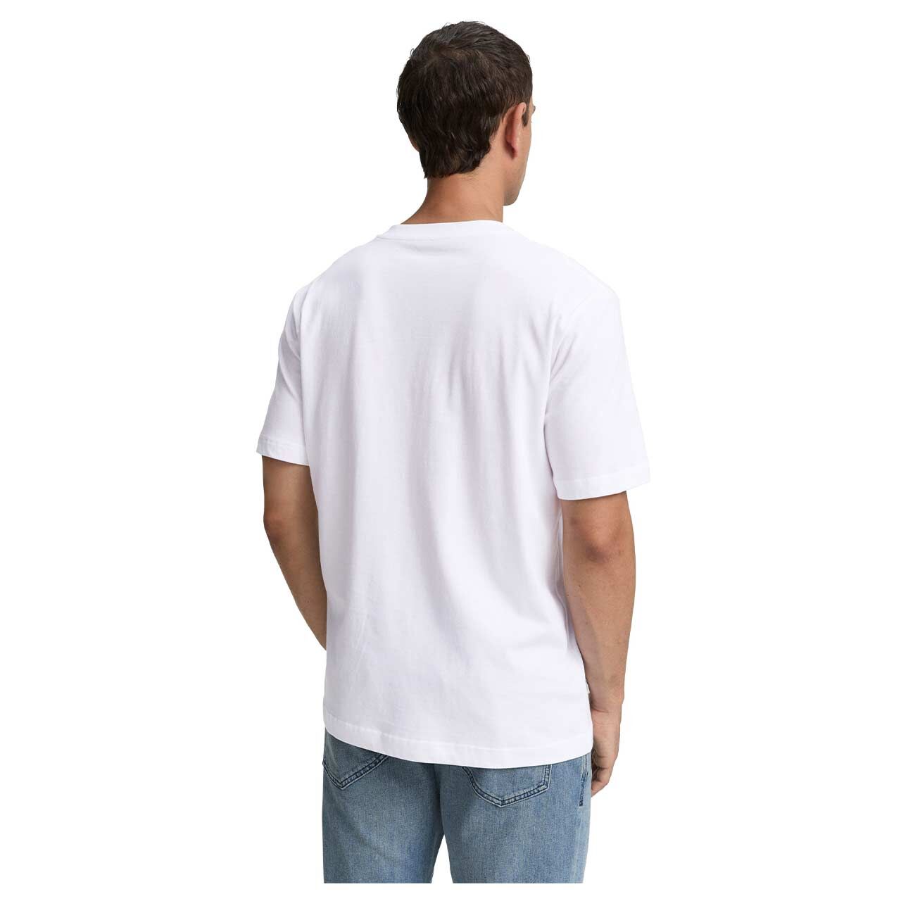 Herren T-Shirts von Tom Tailor im Doppelpack in Weiß, Rückansicht mit Model