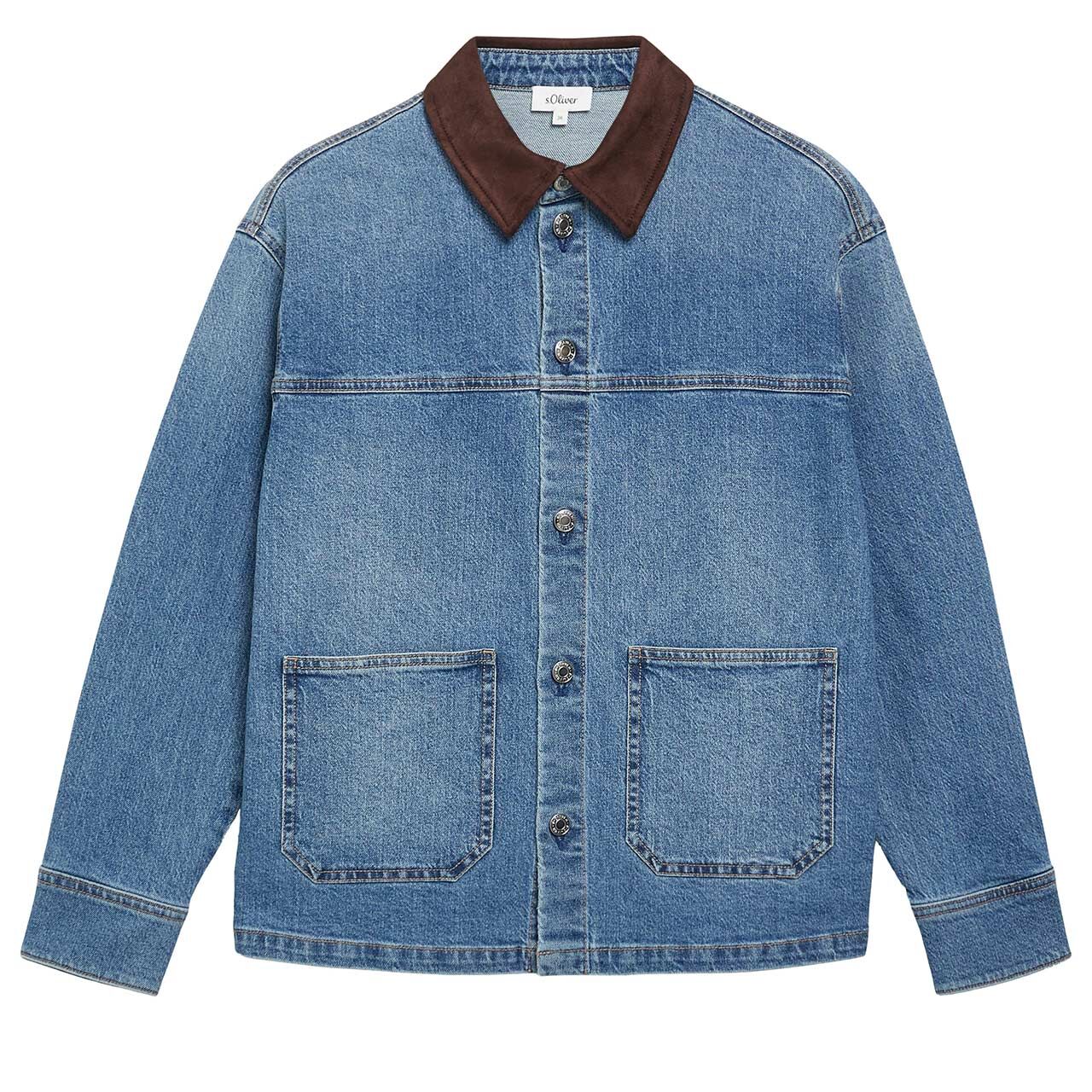 s.Oliver Damen Jeansjacke mid blue denim stretch