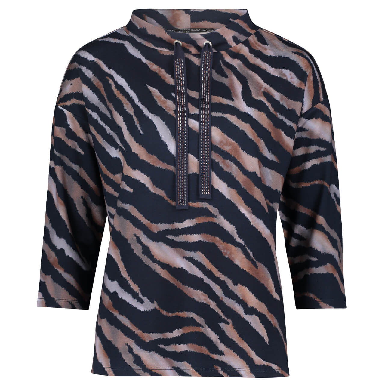 bettybarclay-hoodie-stripedanimal-8896-ansicht Betty Barclay 3/4 Arm Shirt für Damen in Dunkelblau mit Print, FarbNr.: 8896