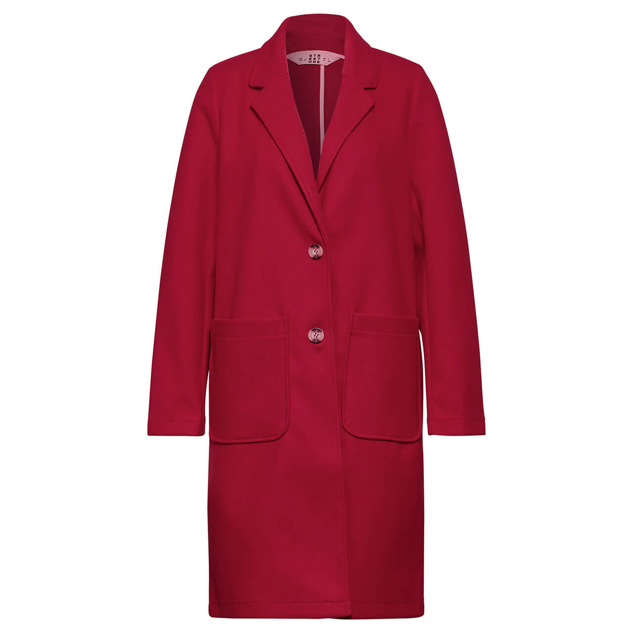 Street One Damen Mantel Cosy Revers Coat carpet red