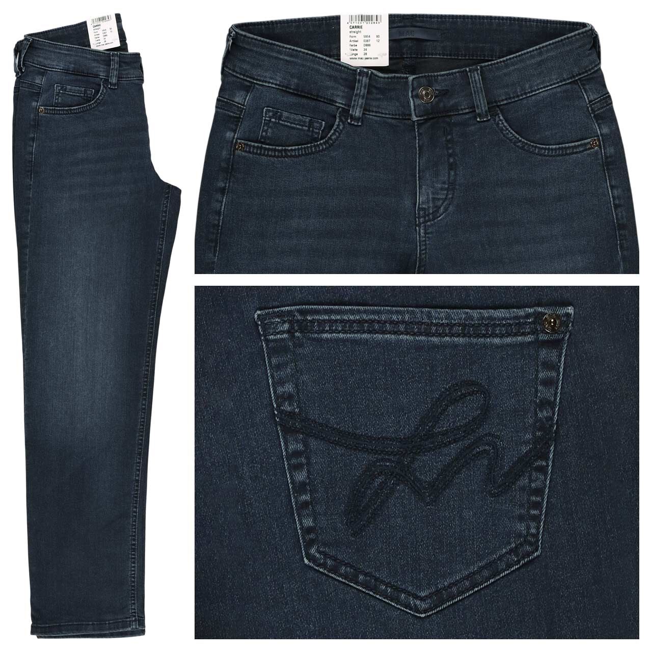 MAC Carrie Jeans basic blue black wash straight