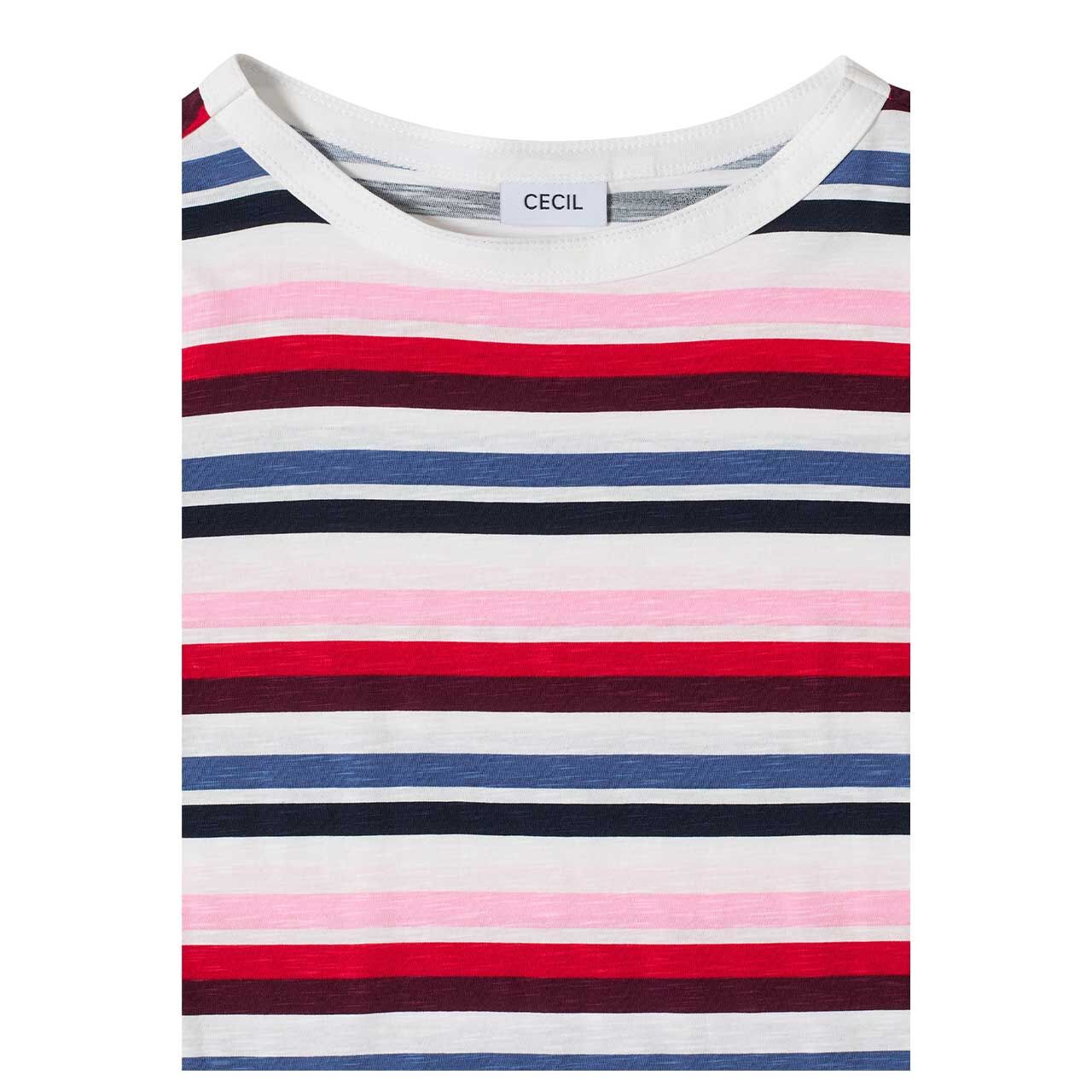 Cecil Damen T-Shirt Multi Striped Slubyarn universal blue