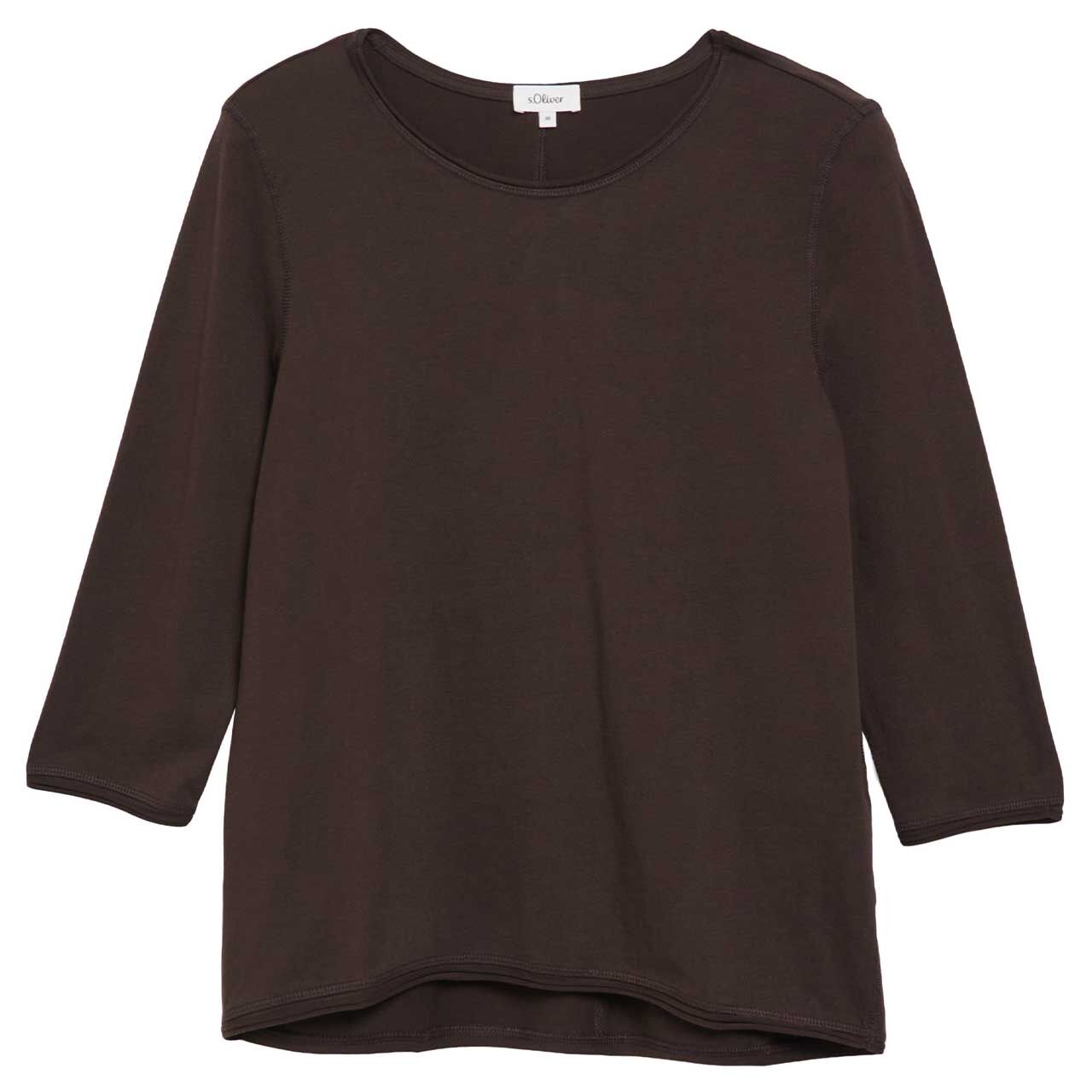 s.Oliver Damen 3/4 Arm Shirt bitter chocolate