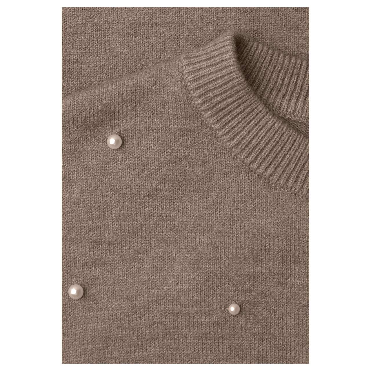 Street One Damen 3/4 Arm Pullover Beading Sweater sanded amber melange