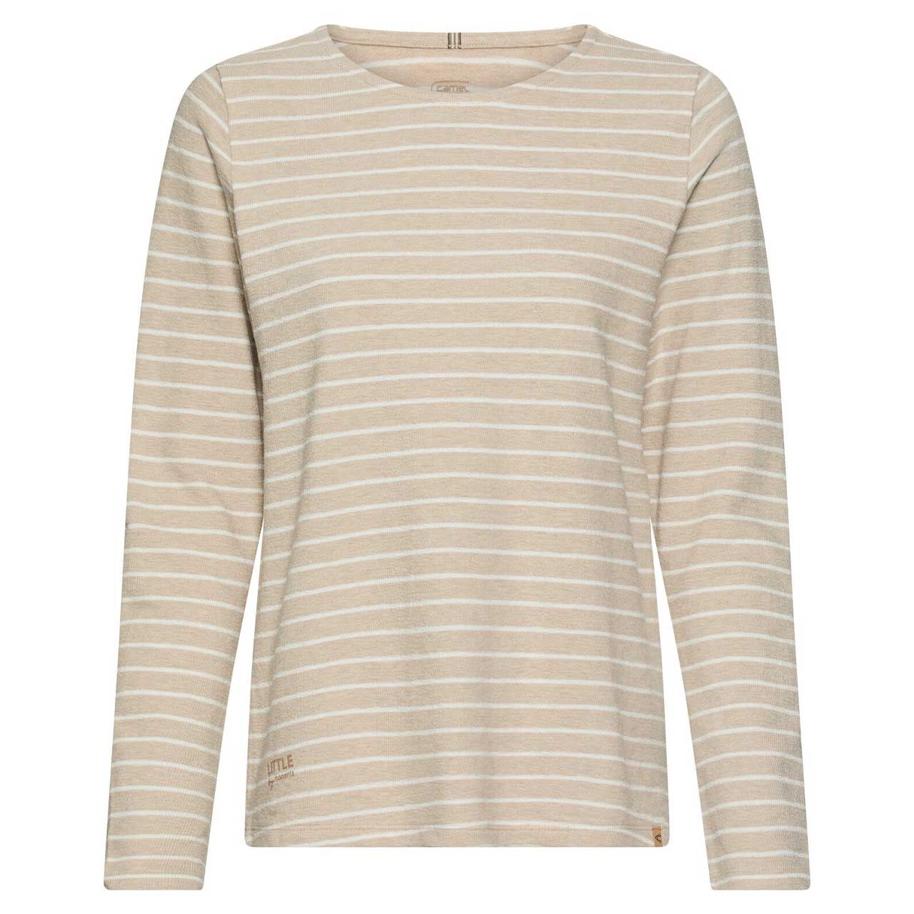 Camel active Damen Langarm Shirt beige melange stripes