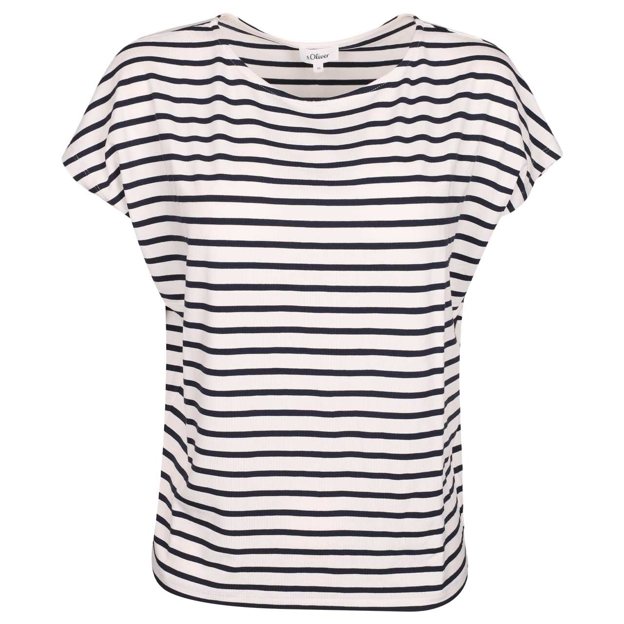 s.Oliver Damen T-Shirt off white blue stripes
