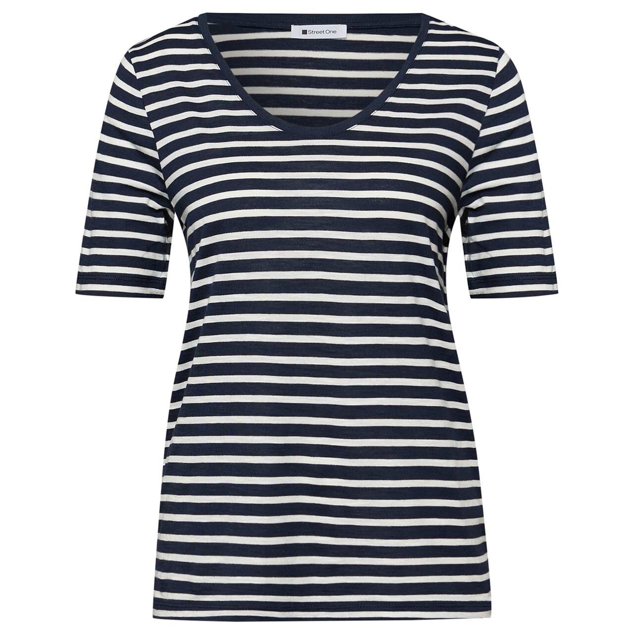 Street One Damen T-Shirt Gerda shadowed navy stripes