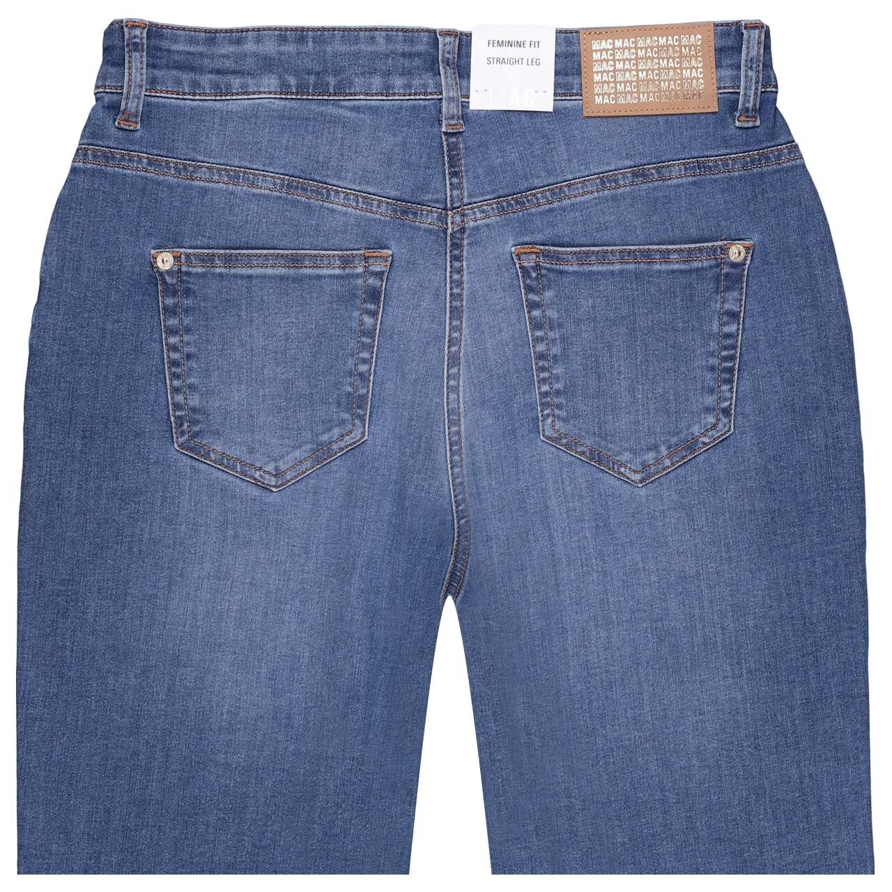 Stretch Damenjeans Stella von MAC in Blau verwaschen, detaillierte Rückansicht