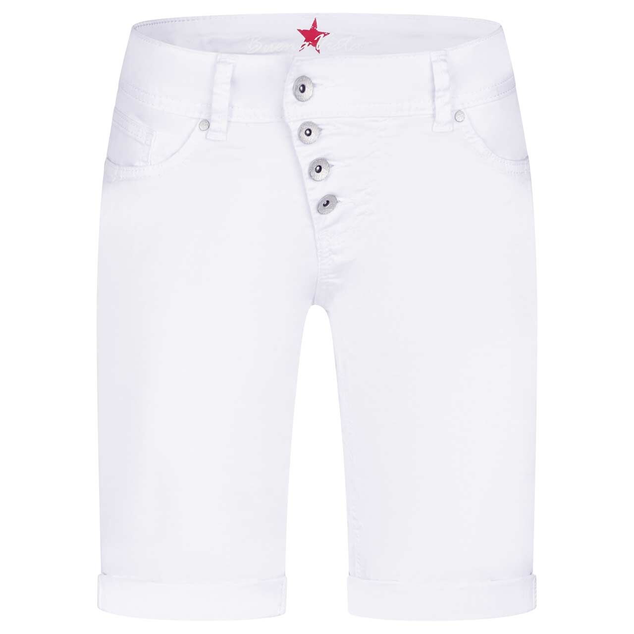 Damen Baumwollhose Malibu-Short Stretch Twill von Buena Vista in Weiß, Vorderansicht