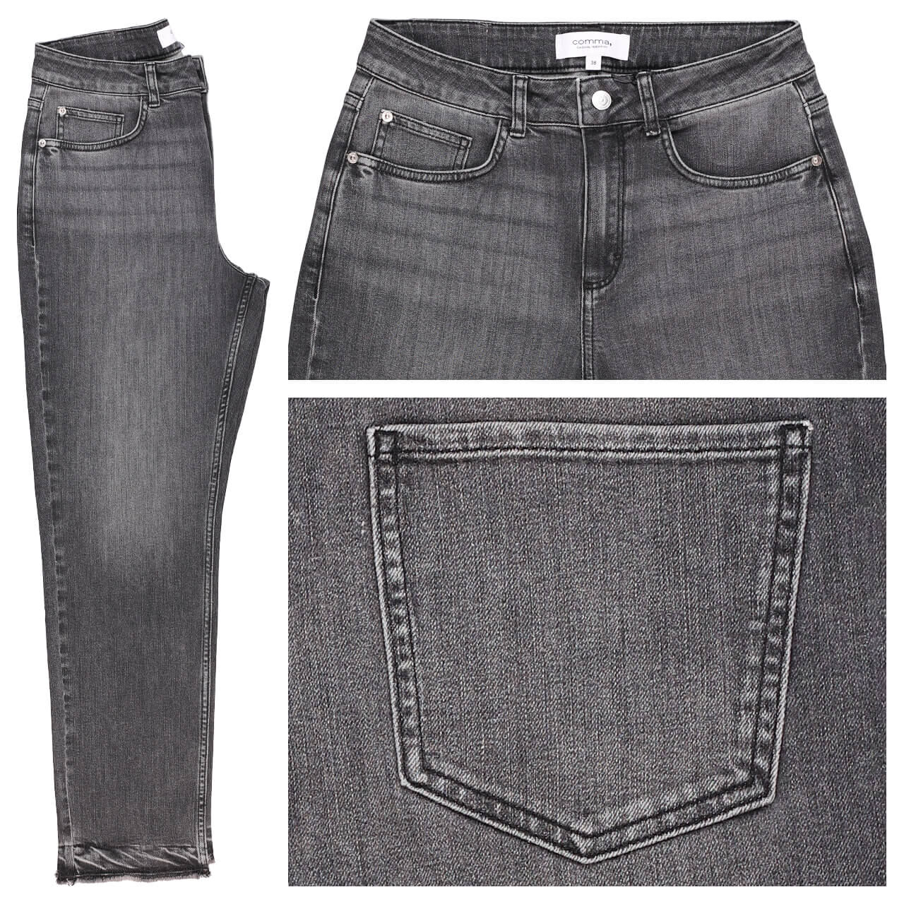 Comma Damen Ankle Jeans grey black Comma Damen Ankle Jeans grey black