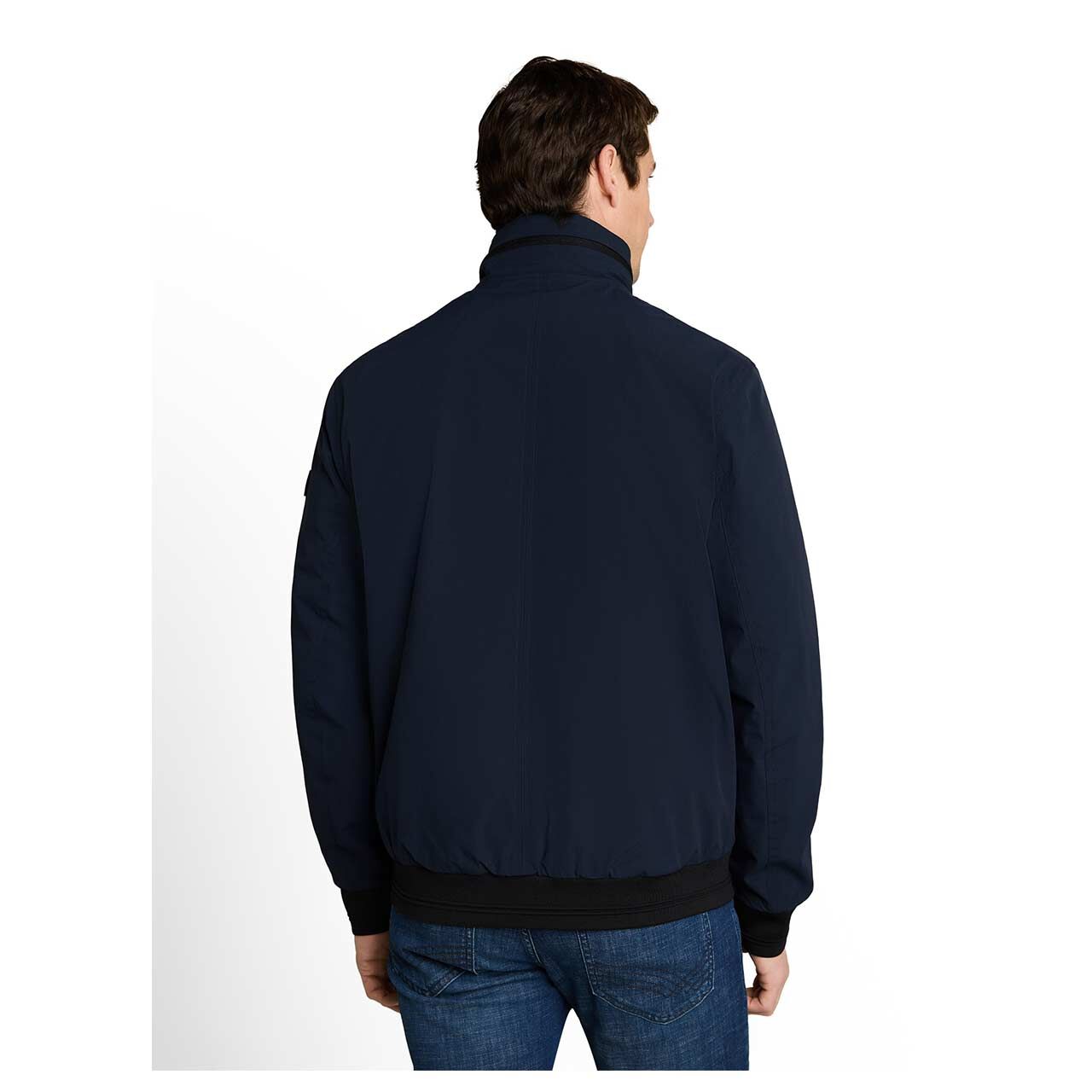 Herren Jacke Transseasonal Blouson von Tom Tailor in Dunkelblau, Rückansicht am Modell