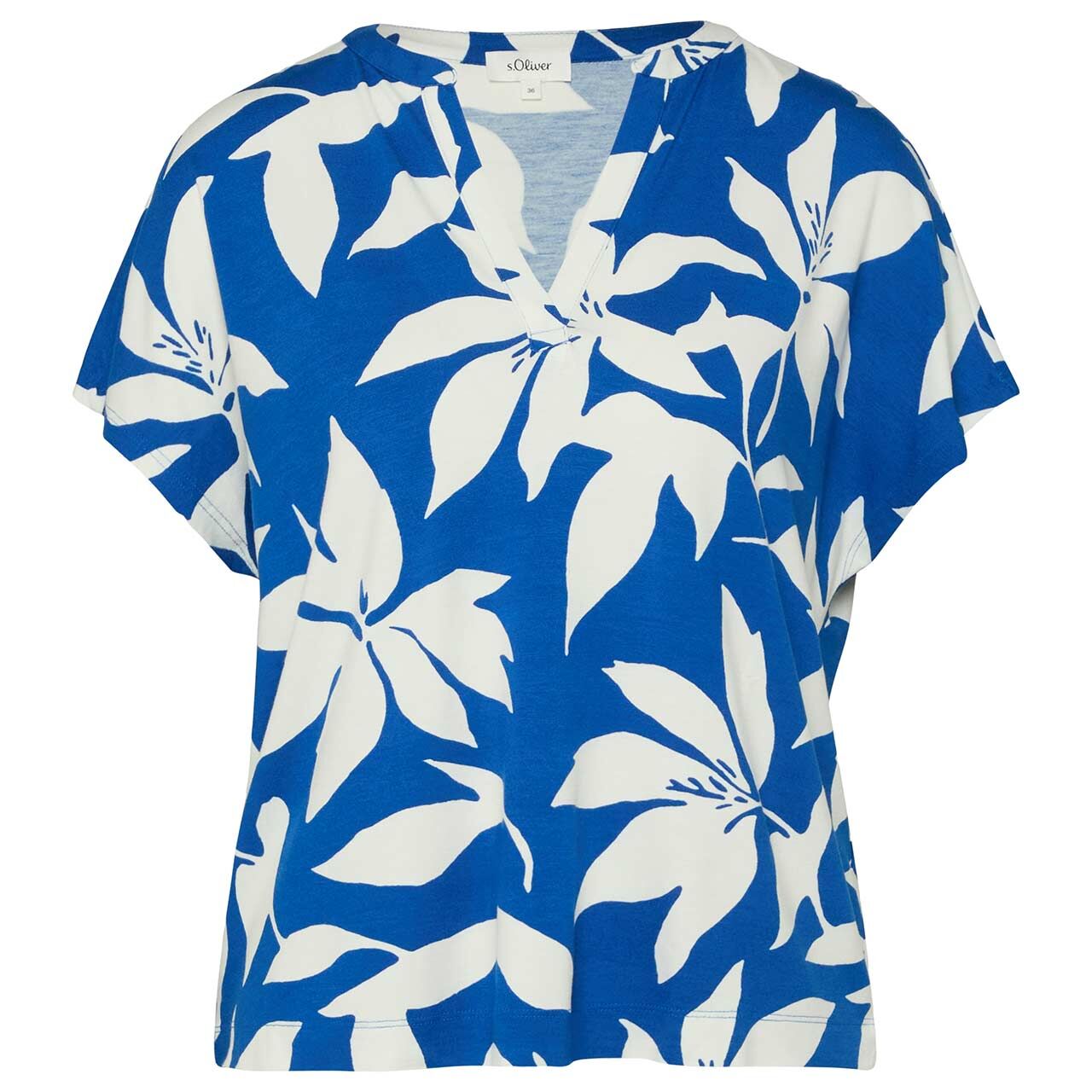 s.Oliver Damen T-Shirt cobalt allover print