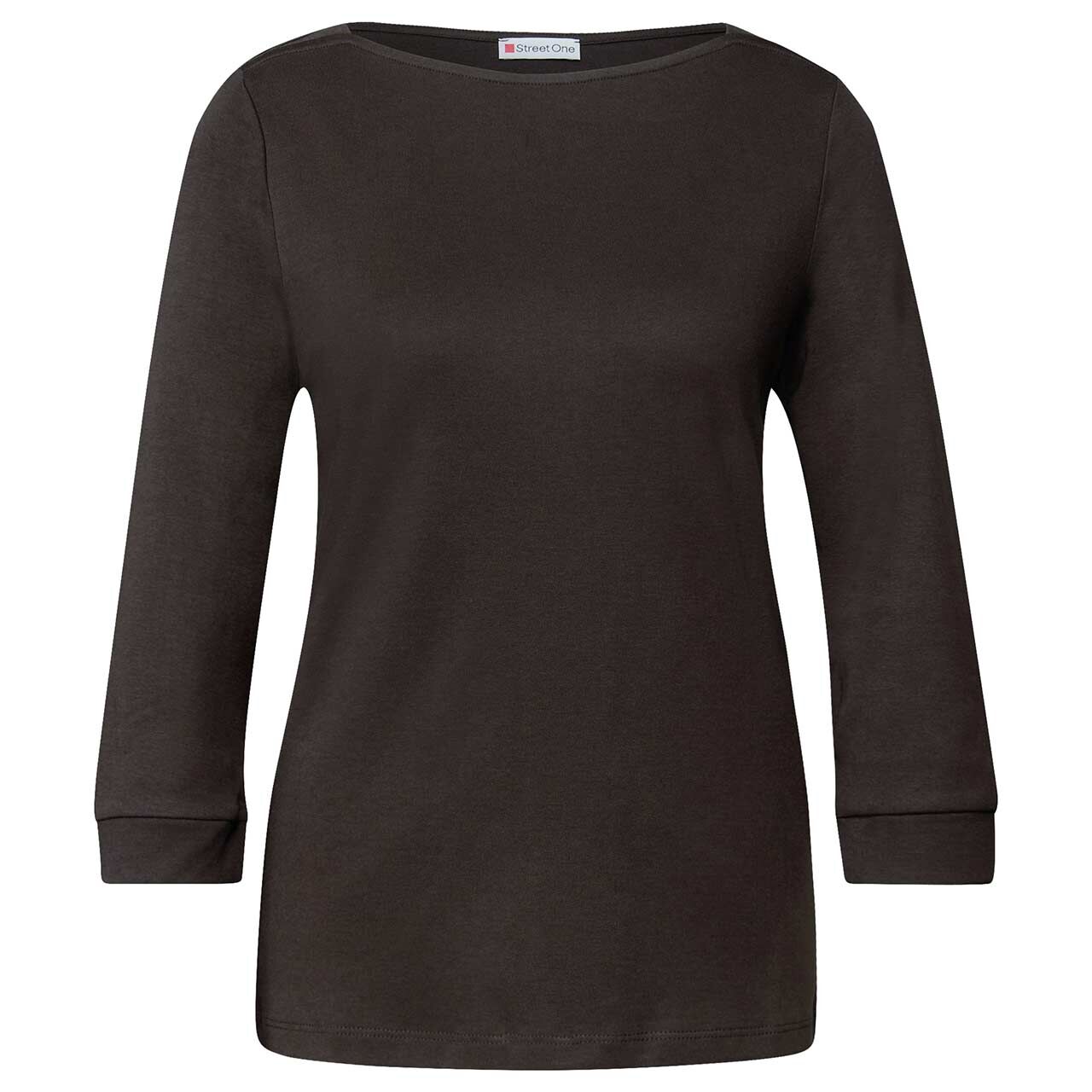 Street One Damen 3/4 Arm Shirt Basic U-Boat deep roast brown