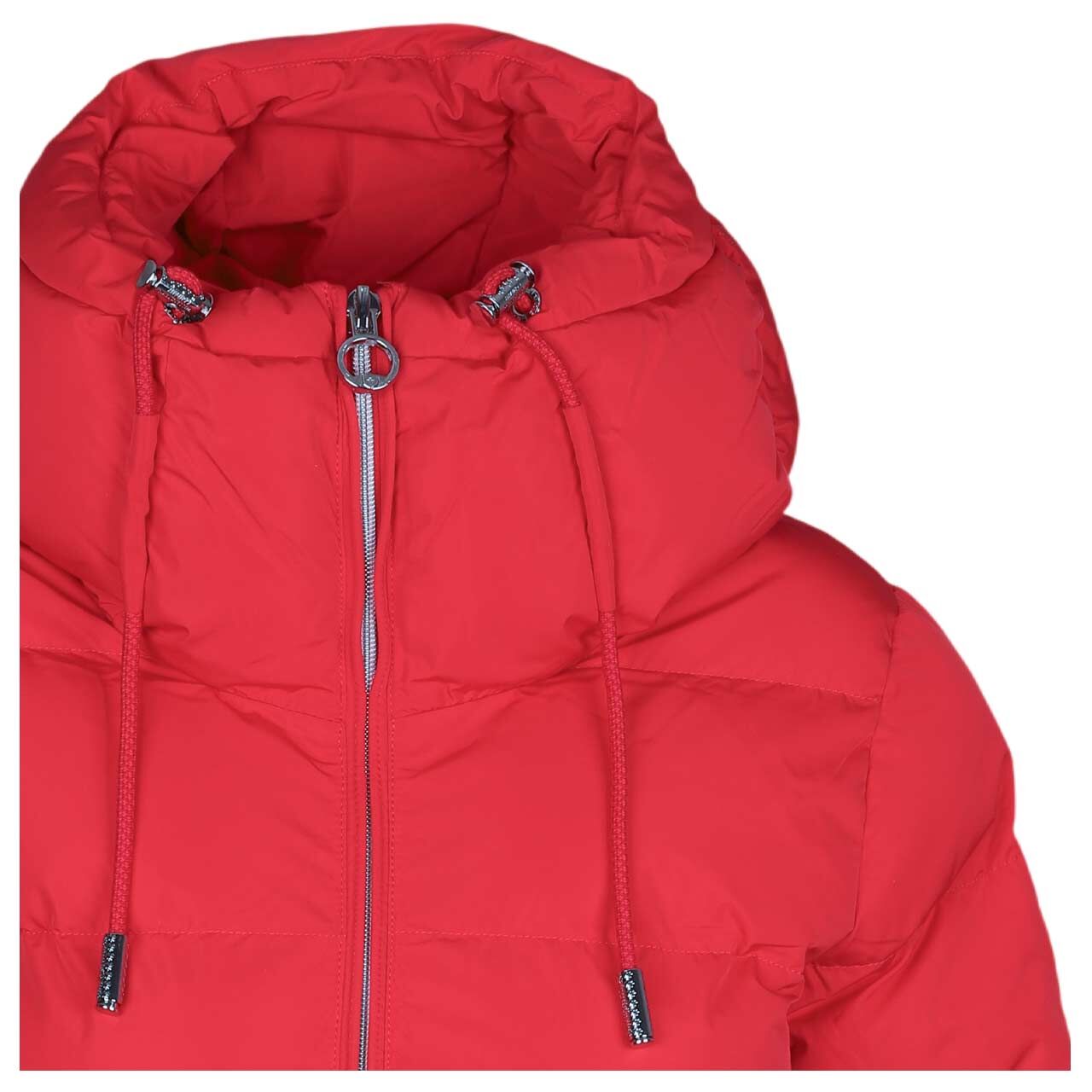 Damen Jacke Cordoba Short von Wellensteyn in Rot, Detailansicht von der Kapuze vorne