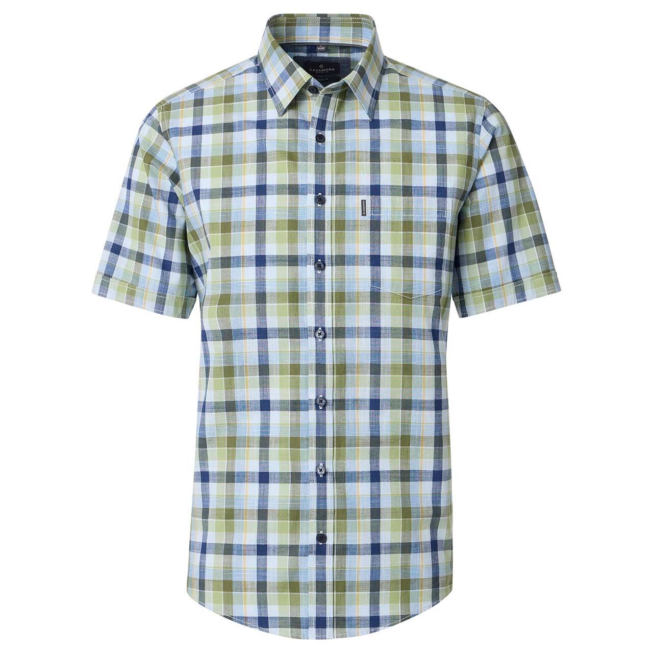 Casa Moda Herren 1/2 Arm Hemd green checked