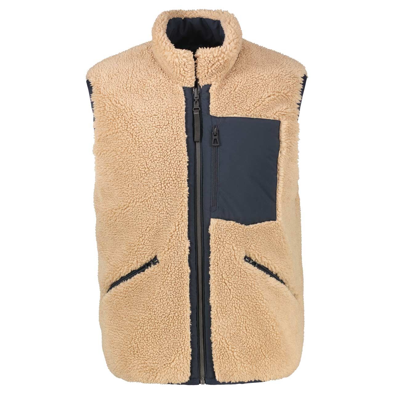 Herren Weste von Lerros in Beige, Wendeseite mit Teddyfell