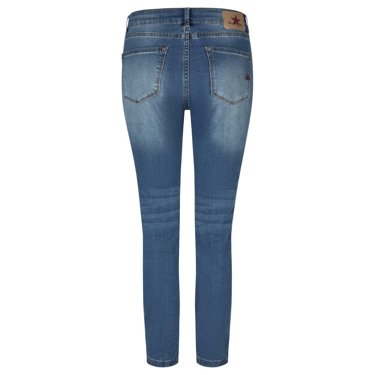 Stretch Damenjeans Italy V 7/8 Cozy Denim von Buena Vista in Blau angewaschen, Rückansicht