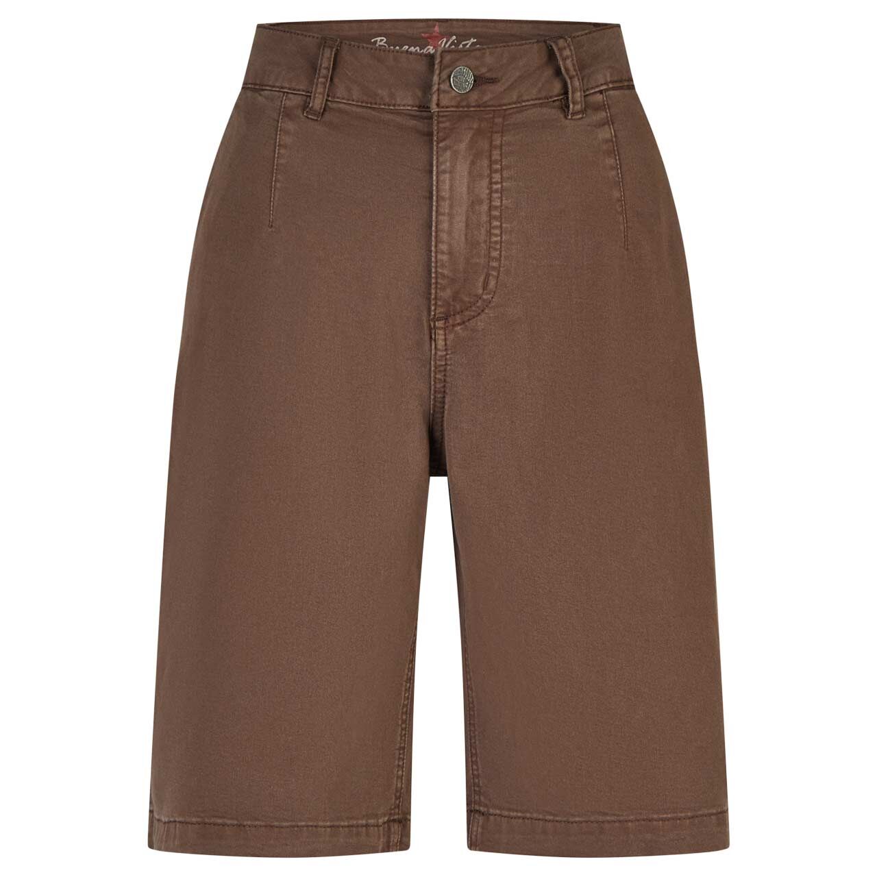 Damen Baumwollhose Chino-Short Summer Twill von Buena Vista in Braun, weitere Vorderansicht