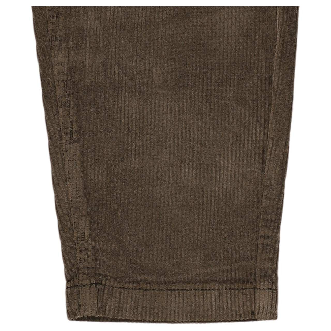 Damen Cordhose Malibu 7/8 Relaxed Corduroy von Buena Vista in Dunkelbraun; Detailansicht Saum