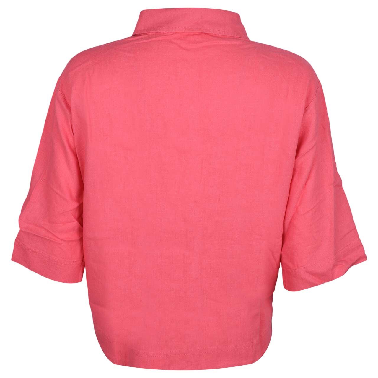 Damen Kurzarm Leinen Bluse von s.Oliver in Pink, Vorderansicht