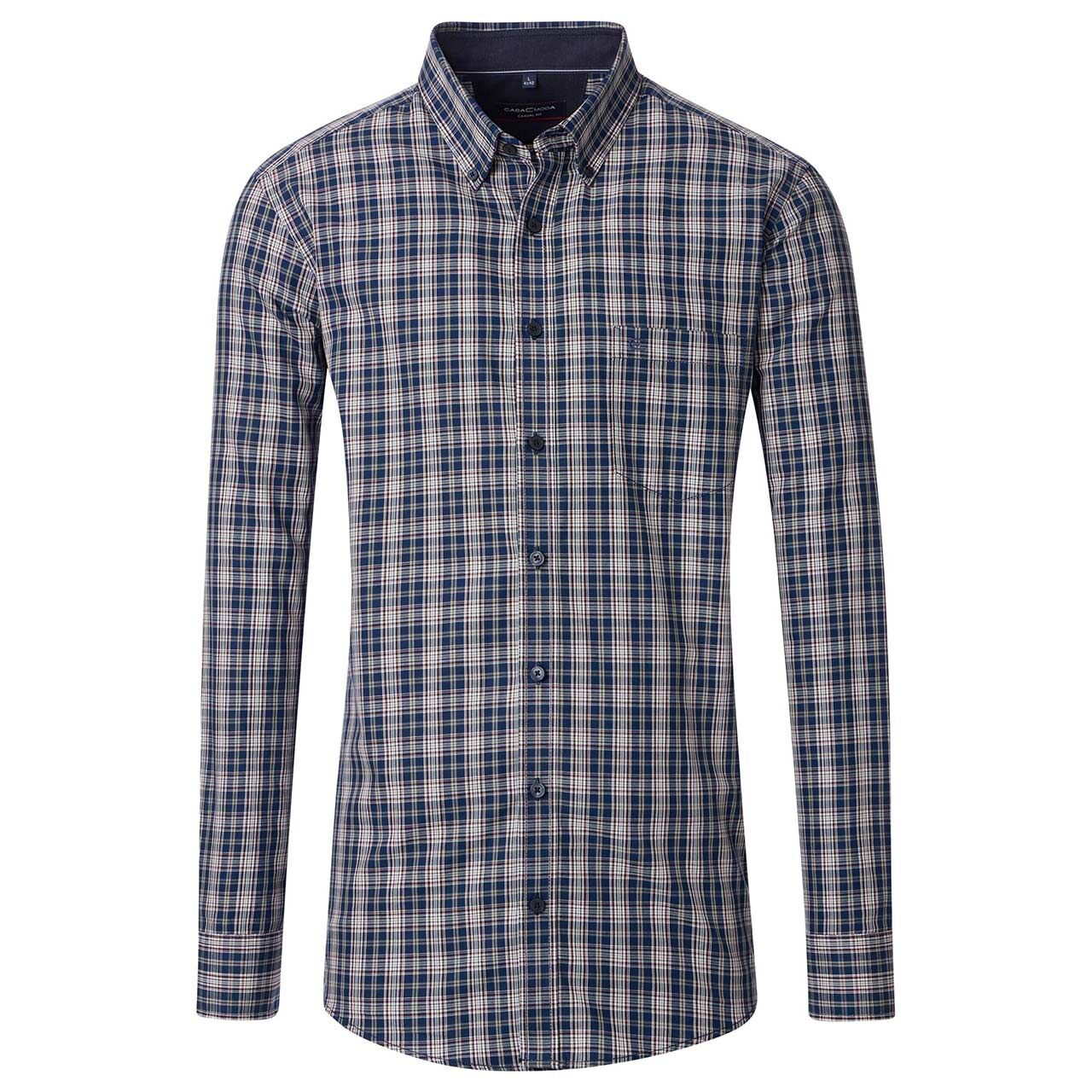 Casa Moda Herren Langarm Hemd blue check