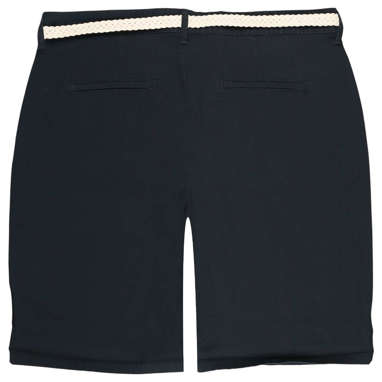Stretch Damen Baumwollhose Chino Shorts von MAC in Dunkelblau, detaillierte Rückansicht