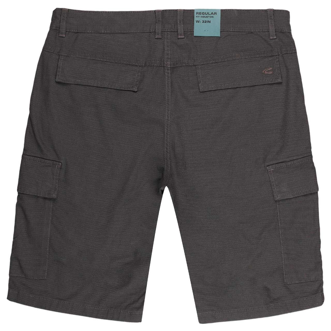 Herren Houston Cargo Baumwoll Bermuda von Camel active in Dunkelgrau mit Print, Rückansicht
