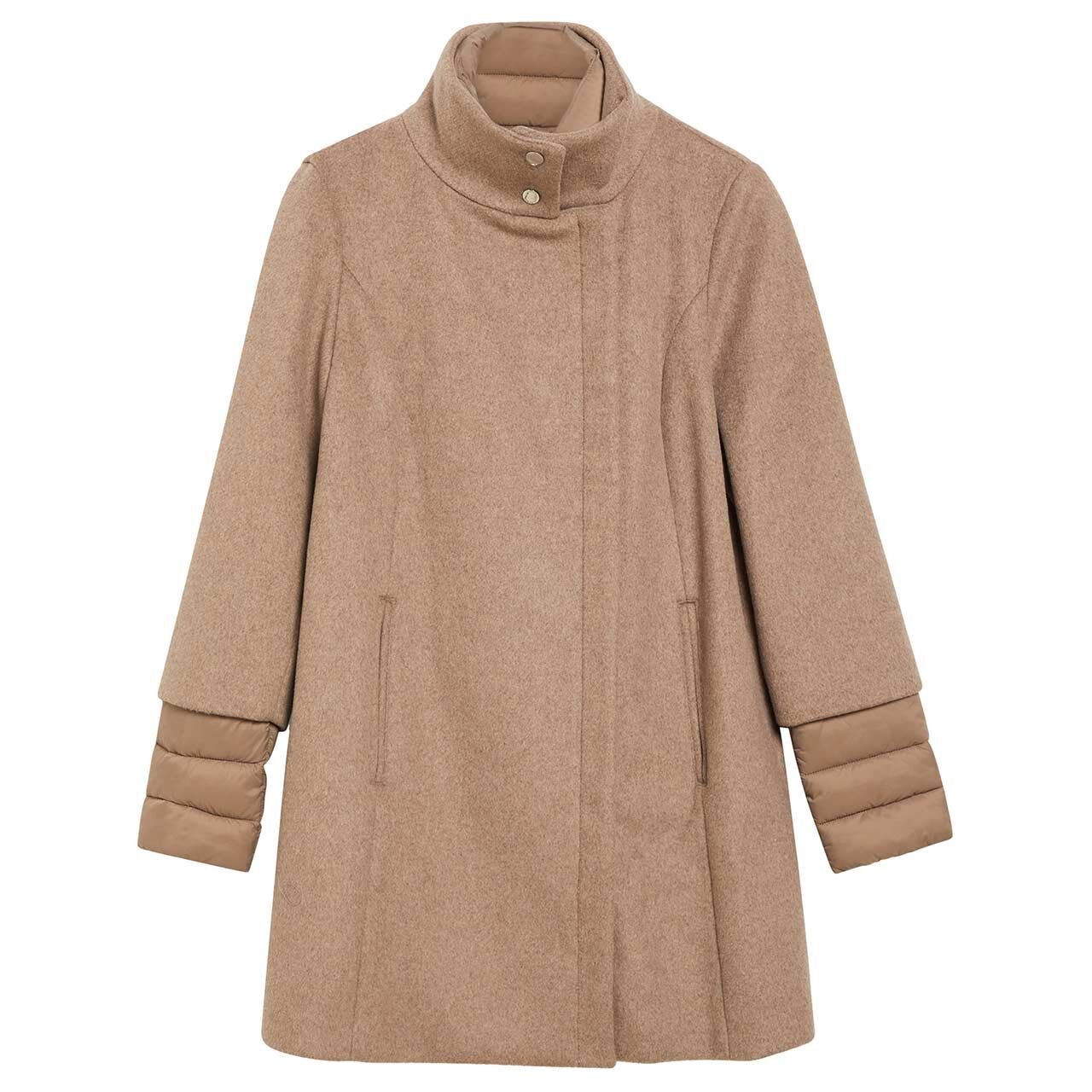 s.Oliver Damen Teddy Mantel brown taupe melange