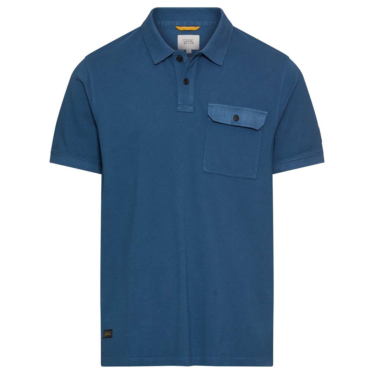 Camel active Herren Piqué Poloshirt indigo blue pocket