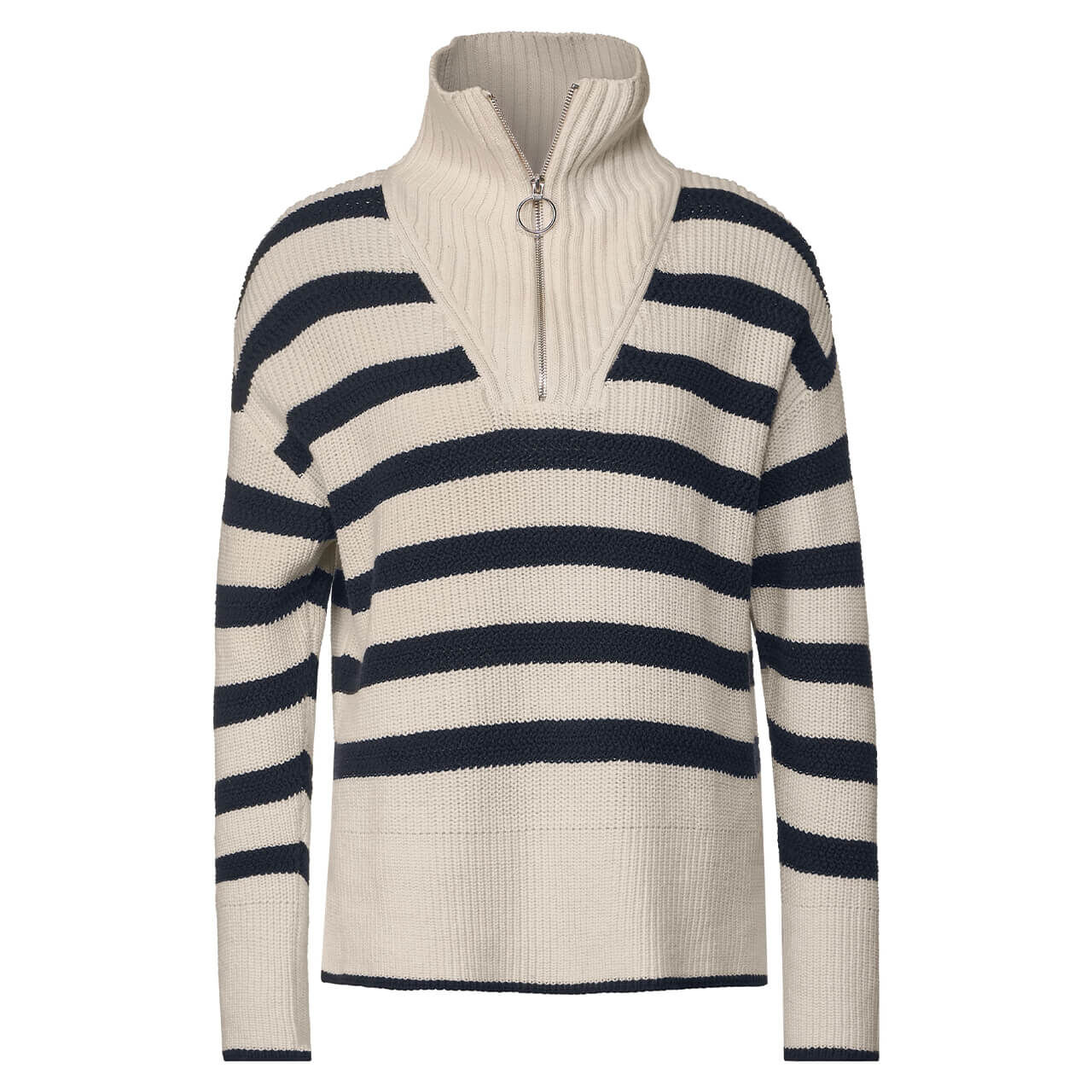 Street One Troyer Pullover smooth sand blue