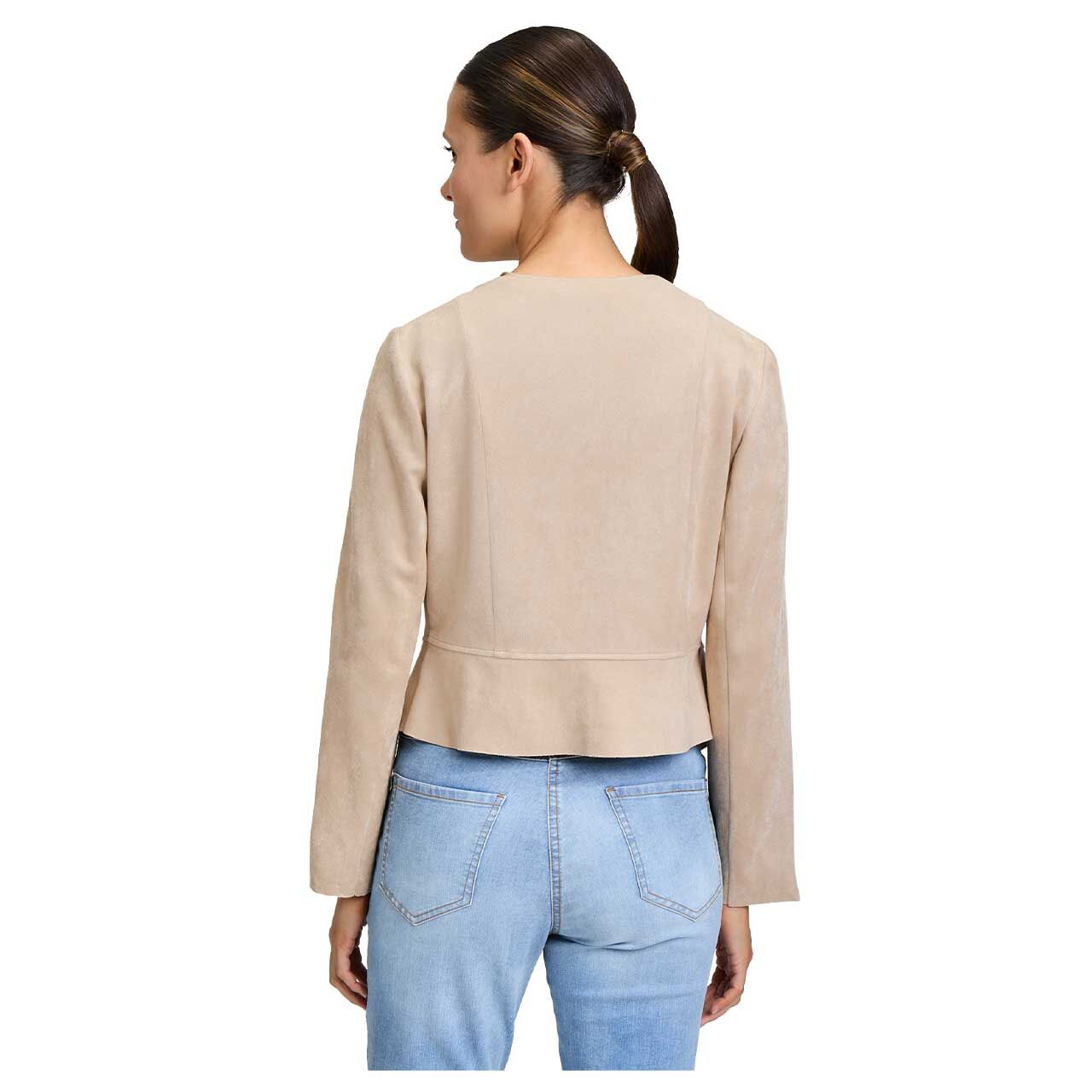 Betty Barclay Damen Velours Jacke classic beige