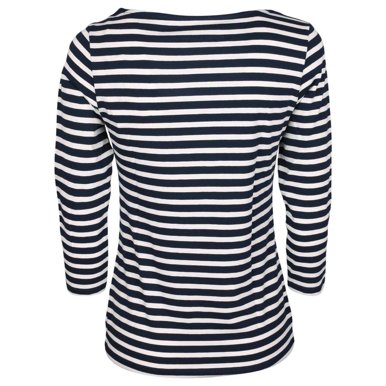 Damen 3/4 Arm Shirt von Munich Freedom in Blau-Weiß gestreift, Rückansicht