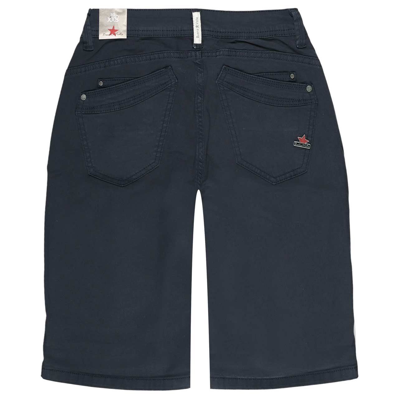 Stretch Twill Baumwollhose Malibu-Short von Buena Vista in Dunkelblau, Rückansicht