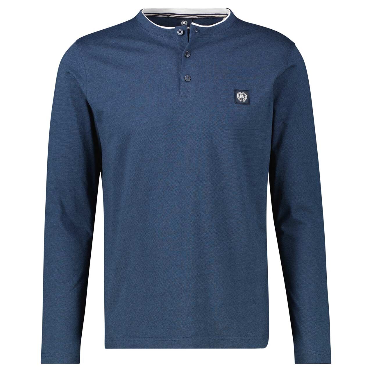 Lerros Herren Langarm Shirt Henley navy melange Lerros Herren Langarm Shirt Henley navy melange