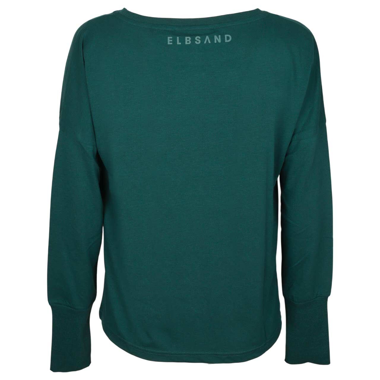 Damen Langarm Shirt Ingiara in Petrol mit Print, Rückansicht