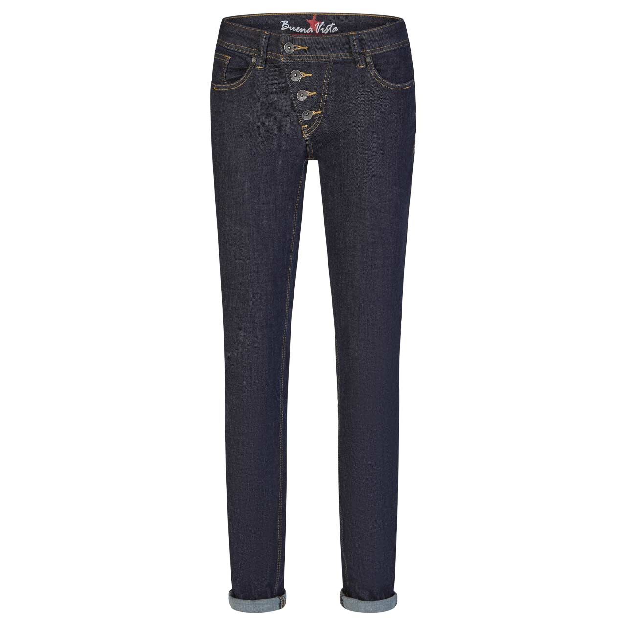 Damenjeans Malibu Stretch Denim von Buena Vista in Dunkelblau angewaschen, Vorderansicht