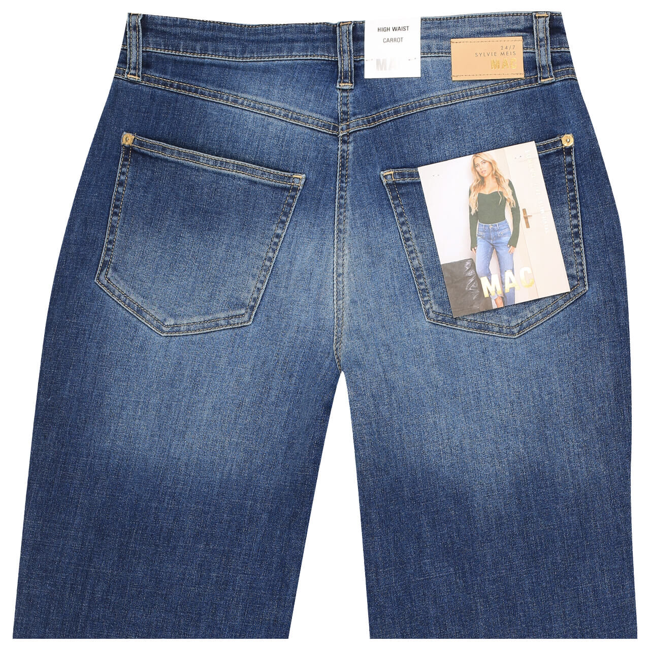 MAC Jeans Rich Carrot 7/8 für Damen in Mittelblau verwaschen, FarbNr.: D825