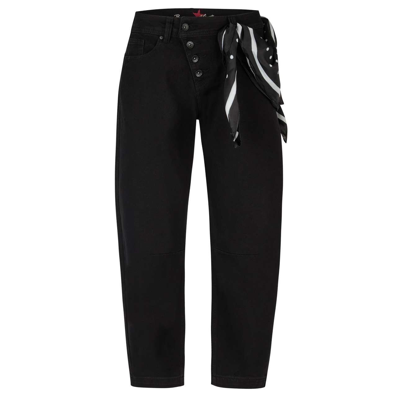 Damenjeans Malibu 7/8 Relaxed Authentic Denim von Buena Vista in Schwarz, Vorderansicht