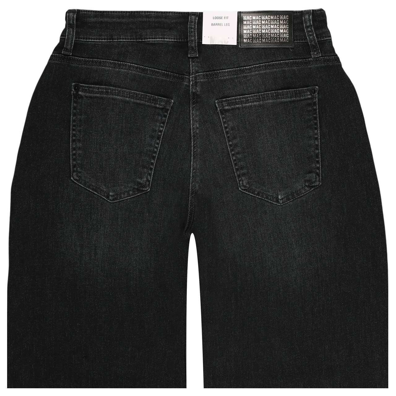 Damen Ankle Jeans Danni von MAC in Schwarz verwaschen, detaillierte Rückansicht