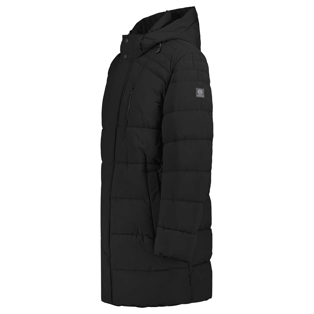 Herren Mantel von Lerros in Schwarz, Seitenansicht