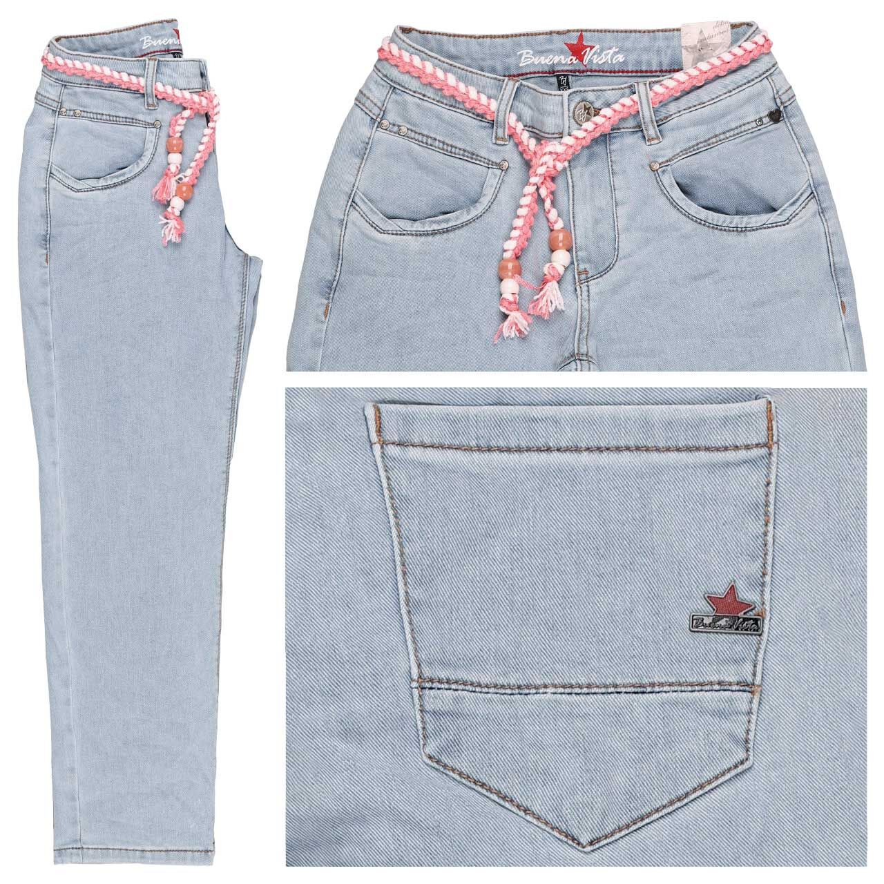 Buena Vista Anna C 7/8 Straight Stretch Denim Jeans light stone