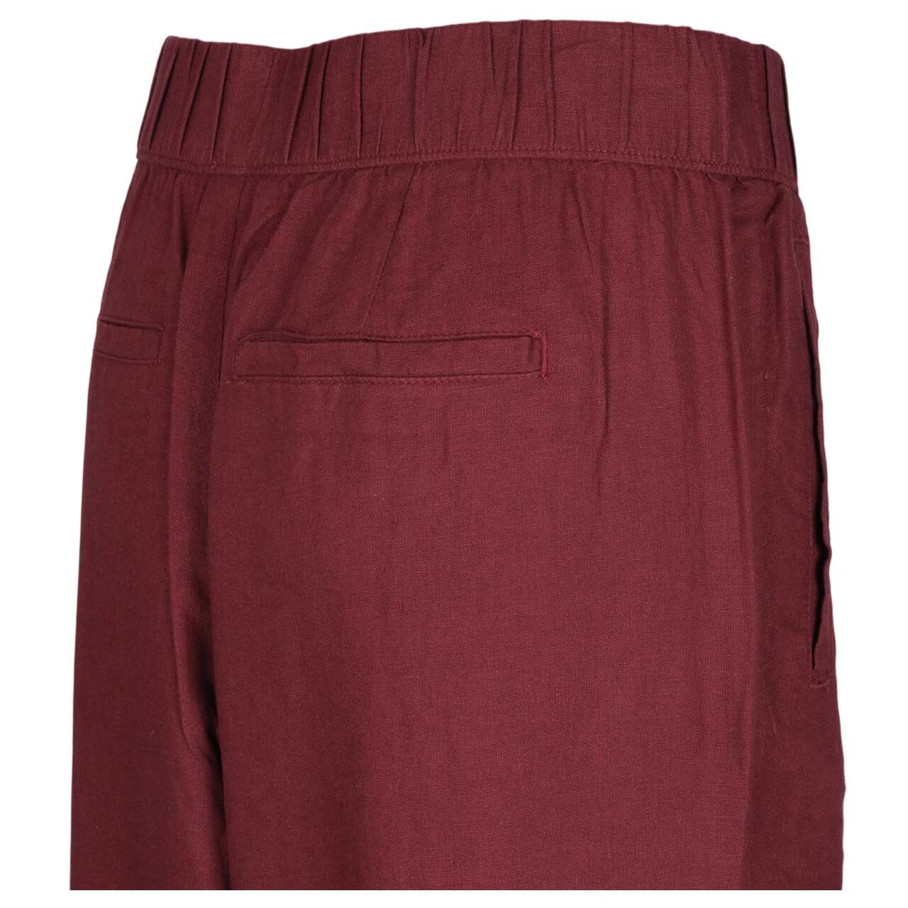 Damen Wideleg Leinen Hose von s.Oliver in Weinrot, detaillierte Rückansicht